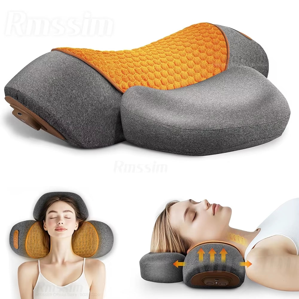 Pillow Massage Neck Hump, Traction Massager with Heat, 3 in 1 Neck Massage Pillow Heated Massages Necks Pillows Heated Traction