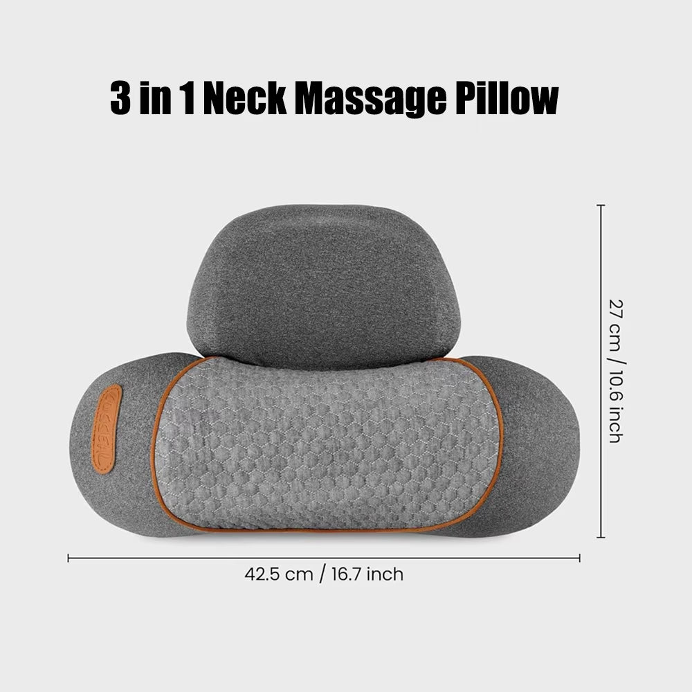 Pillow Massage Neck Hump, Traction Massager with Heat, 3 in 1 Neck Massage Pillow Heated Massages Necks Pillows Heated Traction
